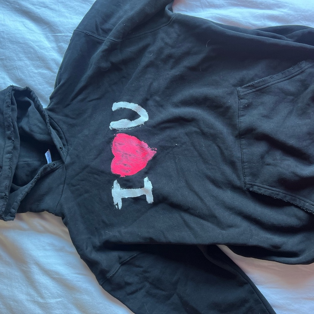 Balenciaga Black Hoodie with Red and White Design
